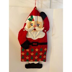 Santa wall hanging advent Christmas calendar 27x11" Vintage‎ Count Down